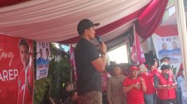 Ketua Umum (Ketum) Partai Solidaritas Indonesia (PSI), Kaesang Pangarep di Pati. Foto: Bang Horor