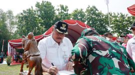 Foto : PJ bupati Pati Sujarwanto Dwiatmoko saat membuka TMMD di Kec.Jakenan 
